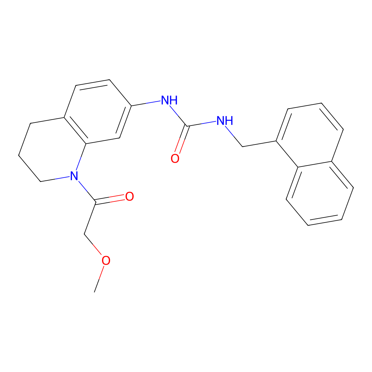 1-(1-(2-Methoxyacetyl)-1,2,3,4-tetrahydroquinolin-7-yl)-3-(naphthalen-1-ylmethyl)urea molecular structure, CAS 1203316-58-8