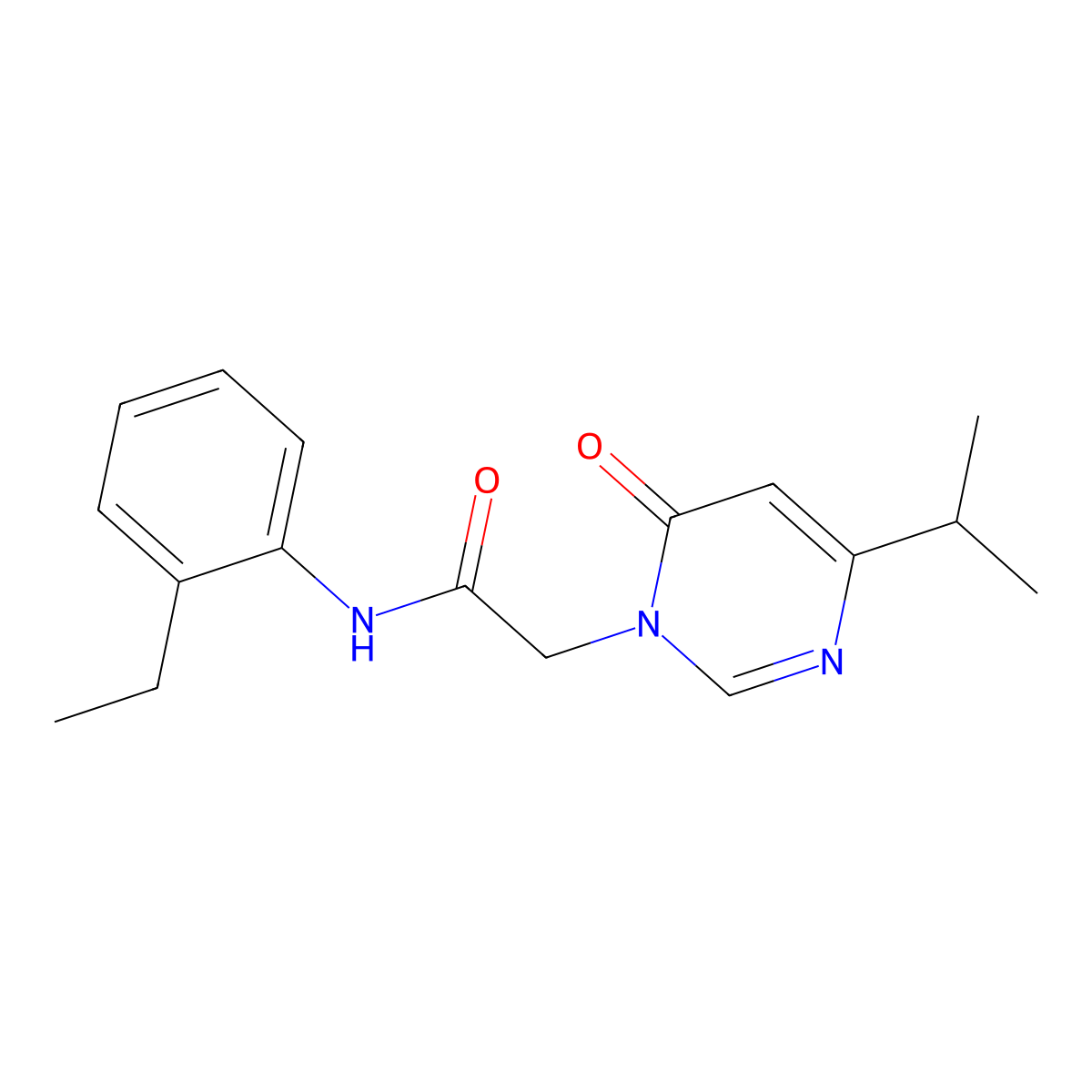 N-(2-ethylphenyl)-2-(4-isopropyl-6-oxopyrimidin-1(6H)-yl)acetamide molecular structure, CAS 1203319-03-2