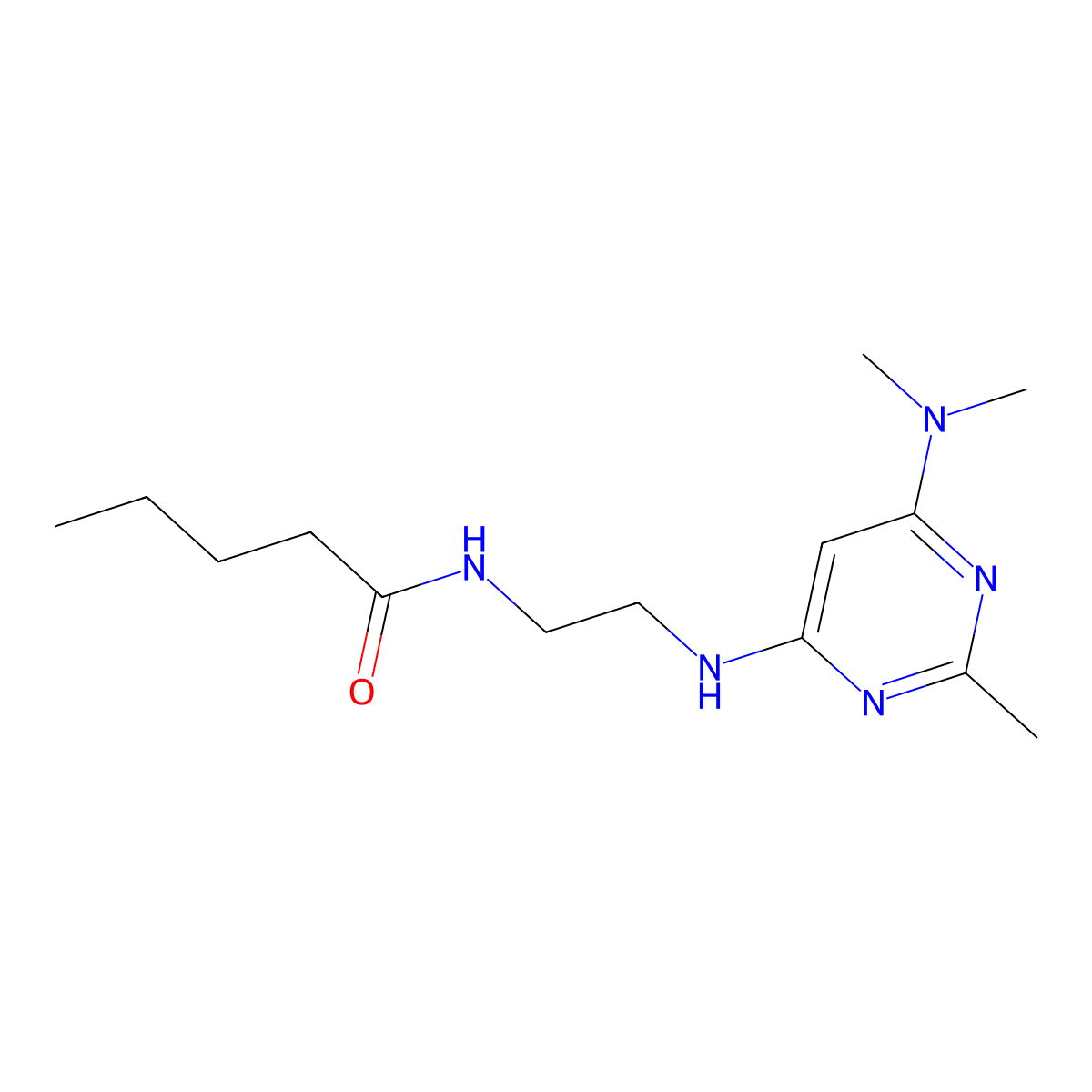 N-(2-{[6-(dimethylamino)-2-methylpyrimidin-4-yl]amino}ethyl)pentanamide molecular structure, CAS 1203319-33-8