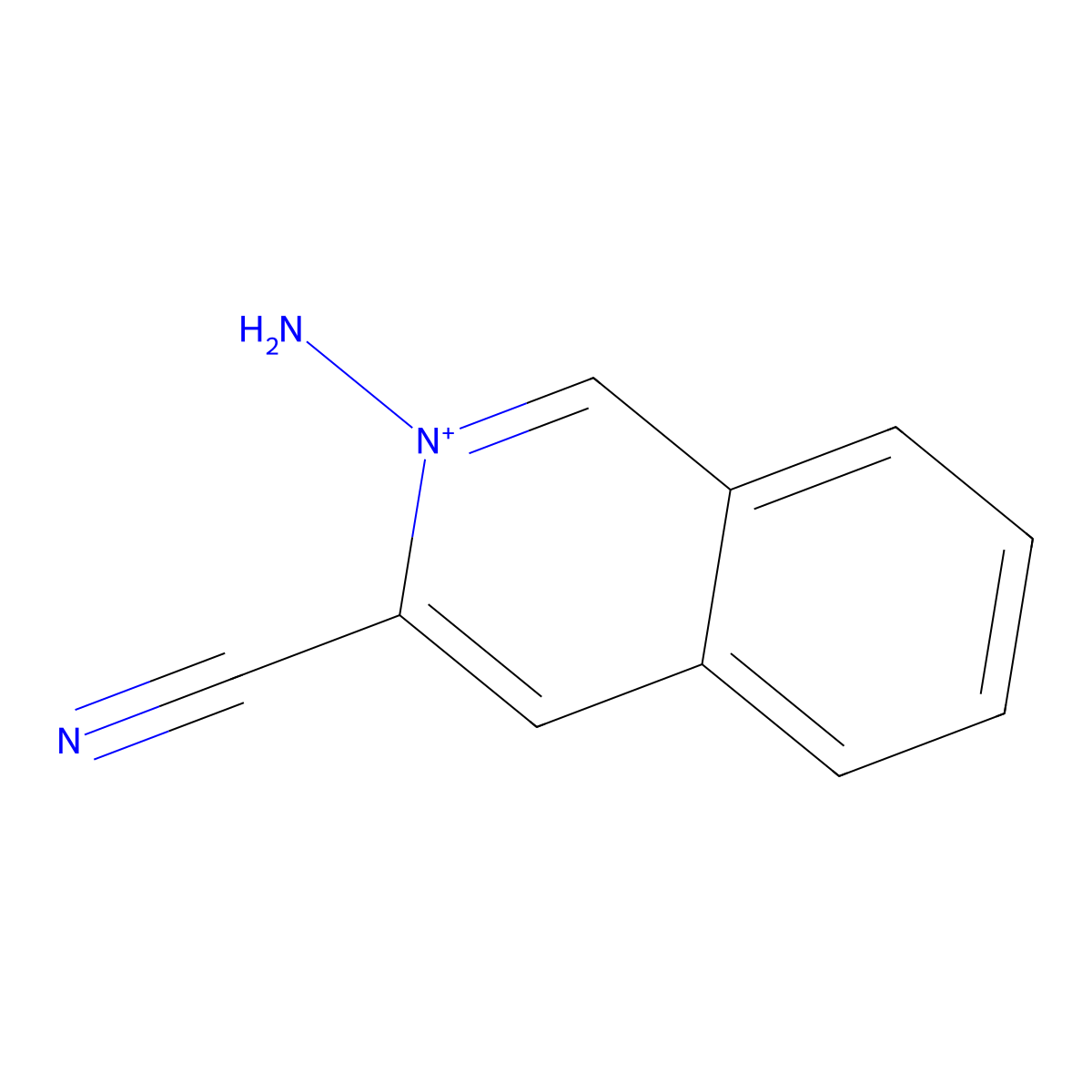 2-Amino-3-cyanoisoquinolinium molecular structure, CAS 120332-82-3