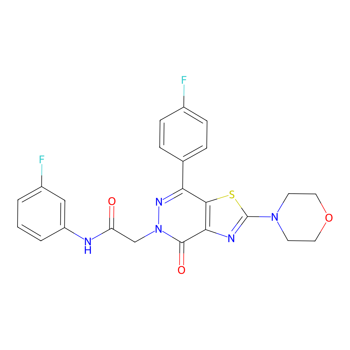 N-(3-fluorophenyl)-2-(7-(4-fluorophenyl)-2-morpholino-4-oxothiazolo[4,5-d]pyridazin-5(4H)-yl)acetamide molecular structure, CAS 1203322-30-8