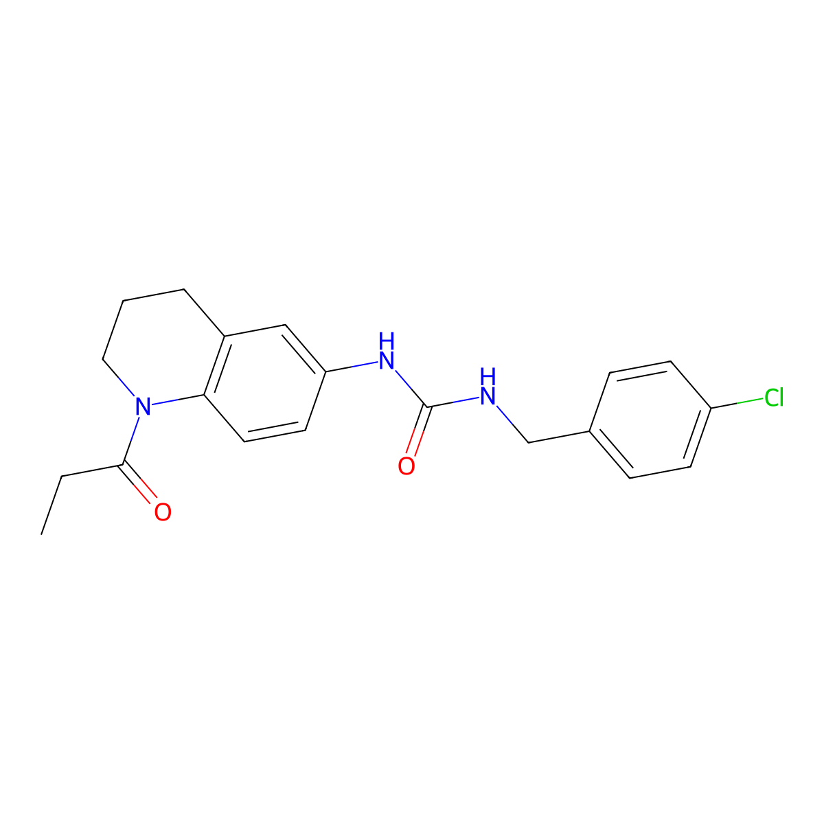 1-(4-Chlorobenzyl)-3-(1-propionyl-1,2,3,4-tetrahydroquinolin-6-yl)urea molecular structure, CAS 1203322-46-6