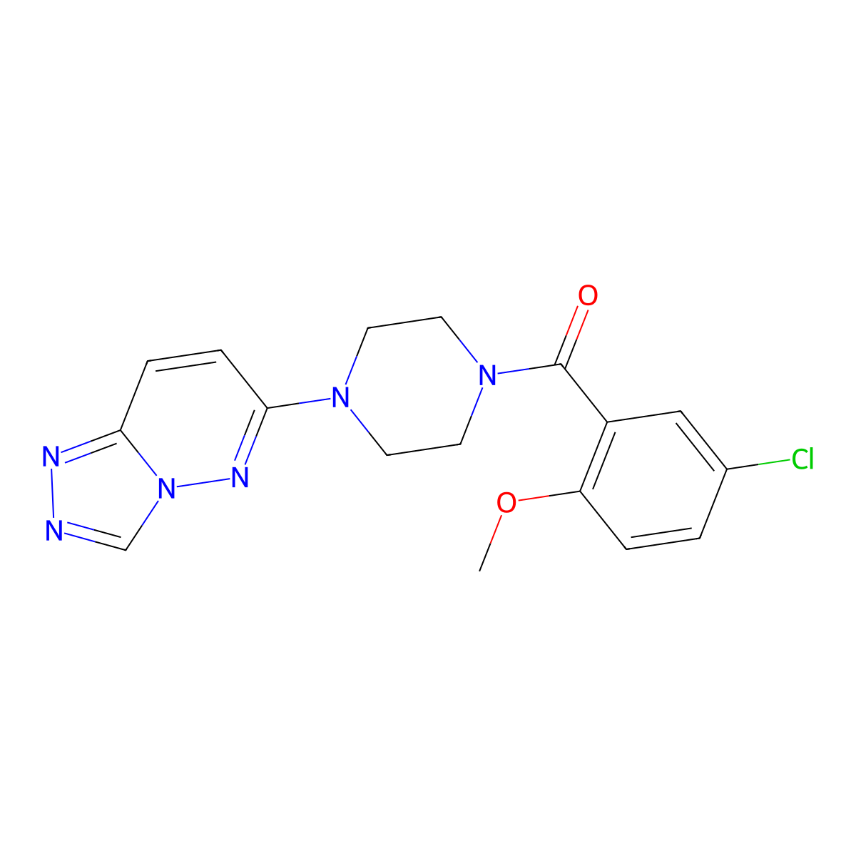 (4-([1,2,4]Triazolo[4,3-b]pyridazin-6-yl)piperazin-1-yl)(5-chloro-2-methoxyphenyl)methanone molecular structure, CAS 1203323-23-2