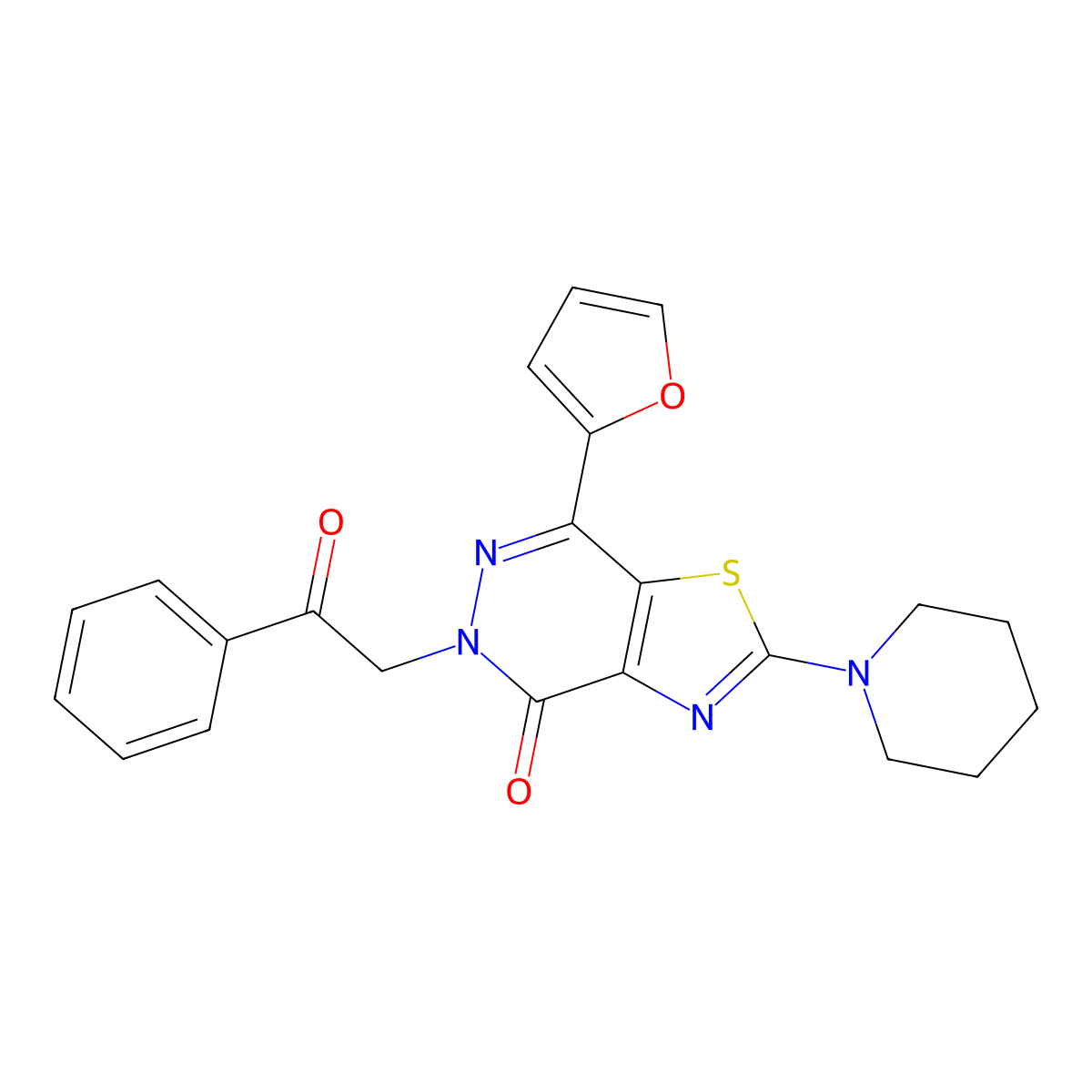 7-(furan-2-yl)-5-(2-oxo-2-phenylethyl)-2-(piperidin-1-yl)thiazolo[4,5-d]pyridazin-4(5H)-one molecular structure, CAS 1203323-97-0