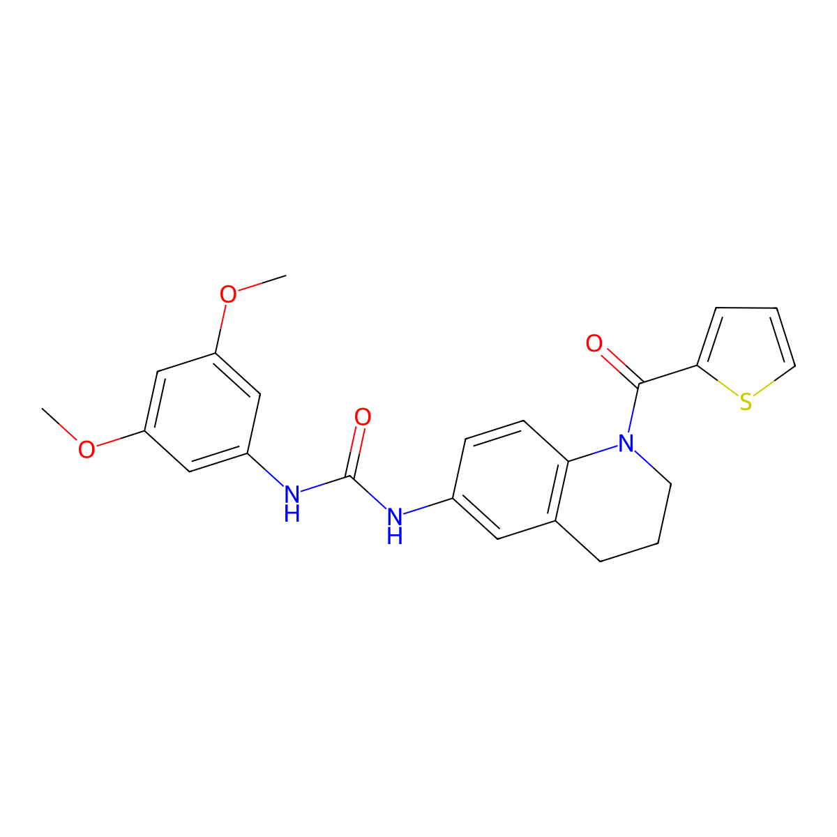 1-(3,5-Dimethoxyphenyl)-3-[1-(thiophene-2-carbonyl)-1,2,3,4-tetrahydroquinolin-6-yl]urea molecular structure, CAS 1203324-24-6