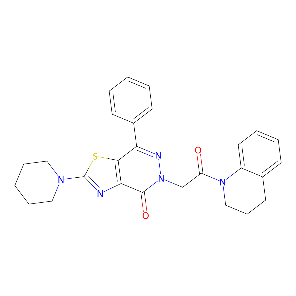 5-(2-(3,4-dihydroquinolin-1(2H)-yl)-2-oxoethyl)-7-phenyl-2-(piperidin-1-yl)thiazolo[4,5-d]pyridazin-4(5H)-one molecular structure, CAS 1203325-44-3