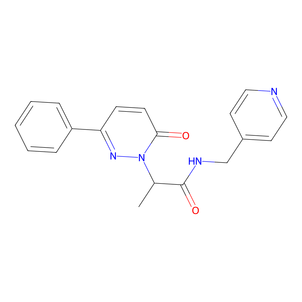 2-(6-oxo-3-phenylpyridazin-1(6H)-yl)-N-(pyridin-4-ylmethyl)propanamide molecular structure, CAS 1203329-12-7