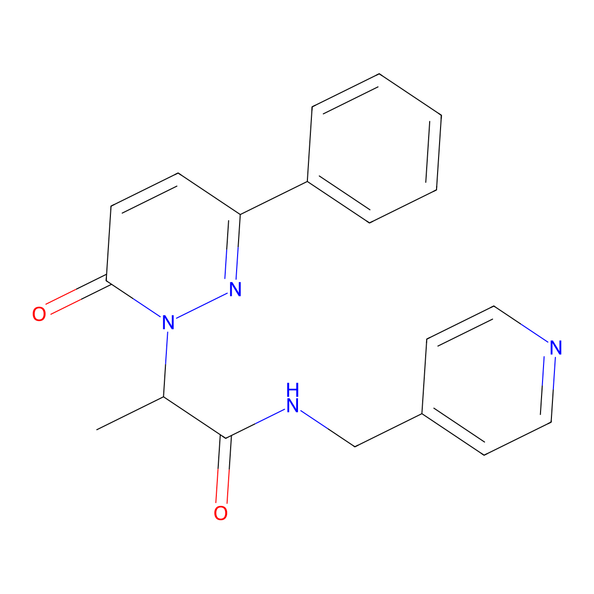 2-(6-oxo-3-phenylpyridazin-1(6H)-yl)-N-(pyridin-4-ylmethyl)propanamide molecular structure, CAS 1203329-12-7