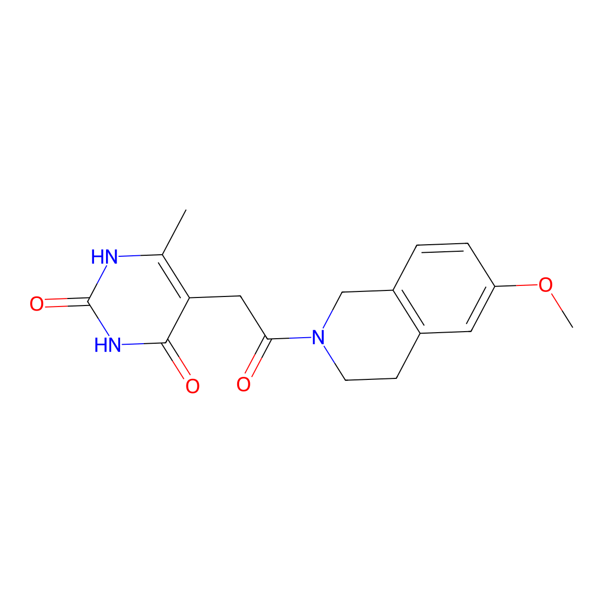 5-(2-(6-methoxy-3,4-dihydroisoquinolin-2(1H)-yl)-2-oxoethyl)-6-methylpyrimidine-2,4(1H,3H)-dione molecular structure, CAS 1203331-67-2
