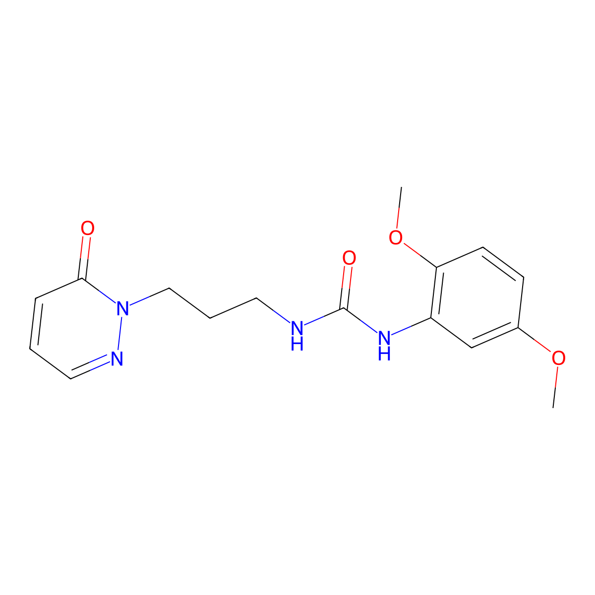 1-(2,5-dimethoxyphenyl)-3-(3-(6-oxopyridazin-1(6H)-yl)propyl)urea molecular structure, CAS 1203332-92-6