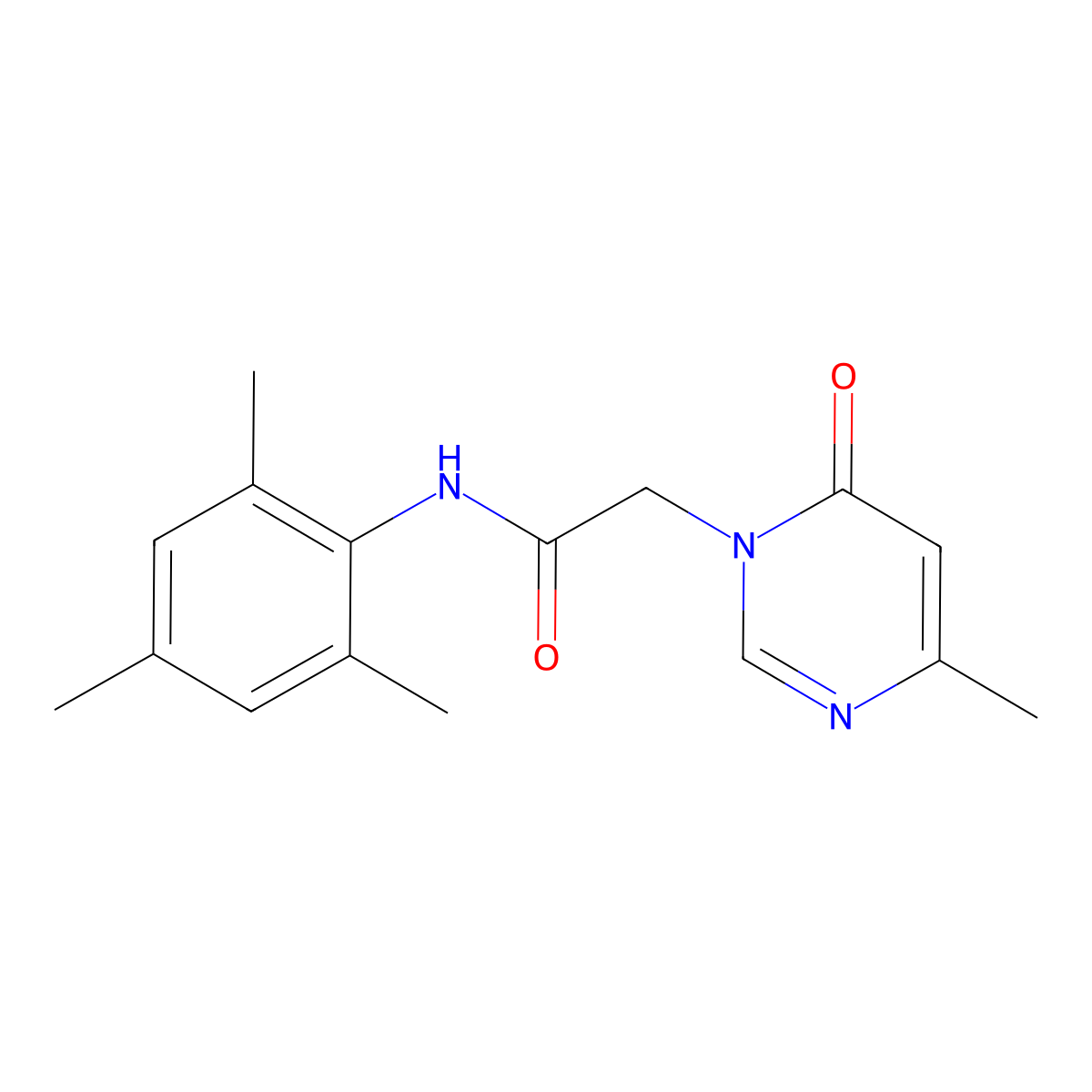 N-mesityl-2-(4-methyl-6-oxopyrimidin-1(6H)-yl)acetamide molecular structure, CAS 1203333-03-2