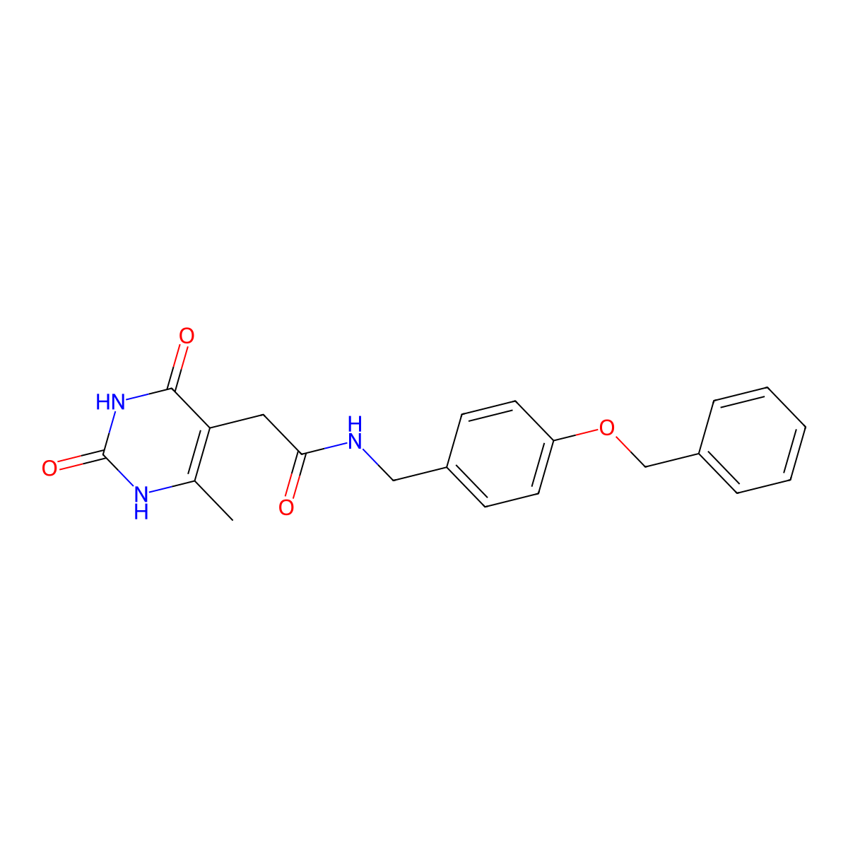 N-(4-(benzyloxy)benzyl)-2-(6-methyl-2,4-dioxo-1,2,3,4-tetrahydropyrimidin-5-yl)acetamide molecular structure, CAS 1203334-07-9