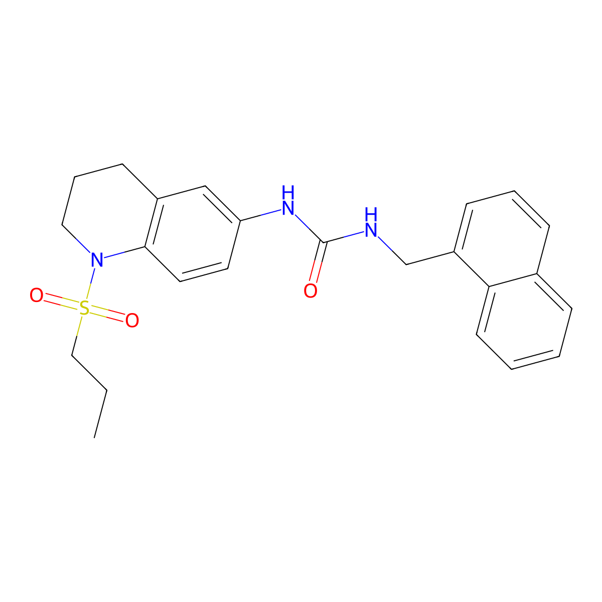 1-(Naphthalen-1-ylmethyl)-3-(1-(propylsulfonyl)-1,2,3,4-tetrahydroquinolin-6-yl)urea molecular structure, CAS 1203334-67-1