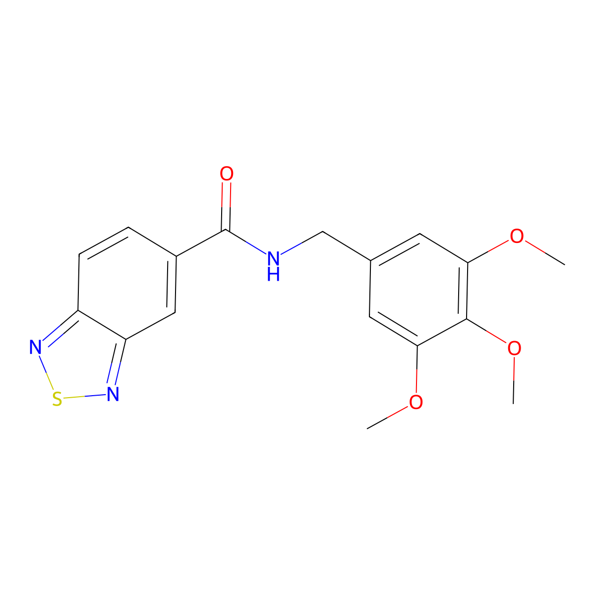 N-(3,4,5-trimethoxybenzyl)benzo[c][1,2,5]thiadiazole-5-carboxamide molecular structure, CAS 1203335-39-0
