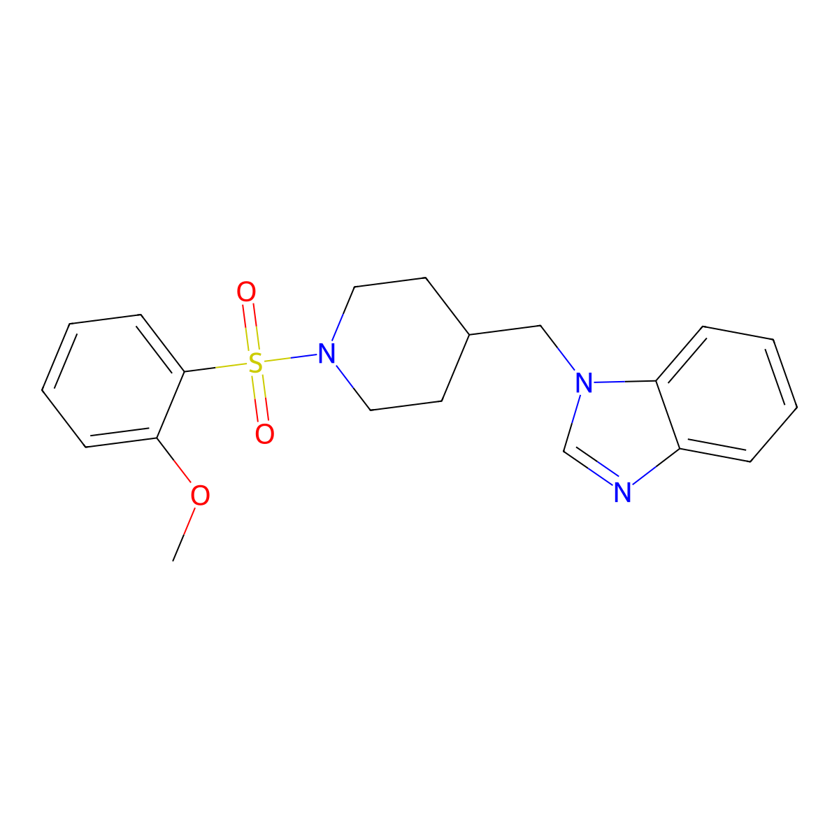 1-{[1-(2-methoxybenzenesulfonyl)piperidin-4-yl]methyl}-1H-1,3-benzodiazole molecular structure, CAS 1203335-80-1