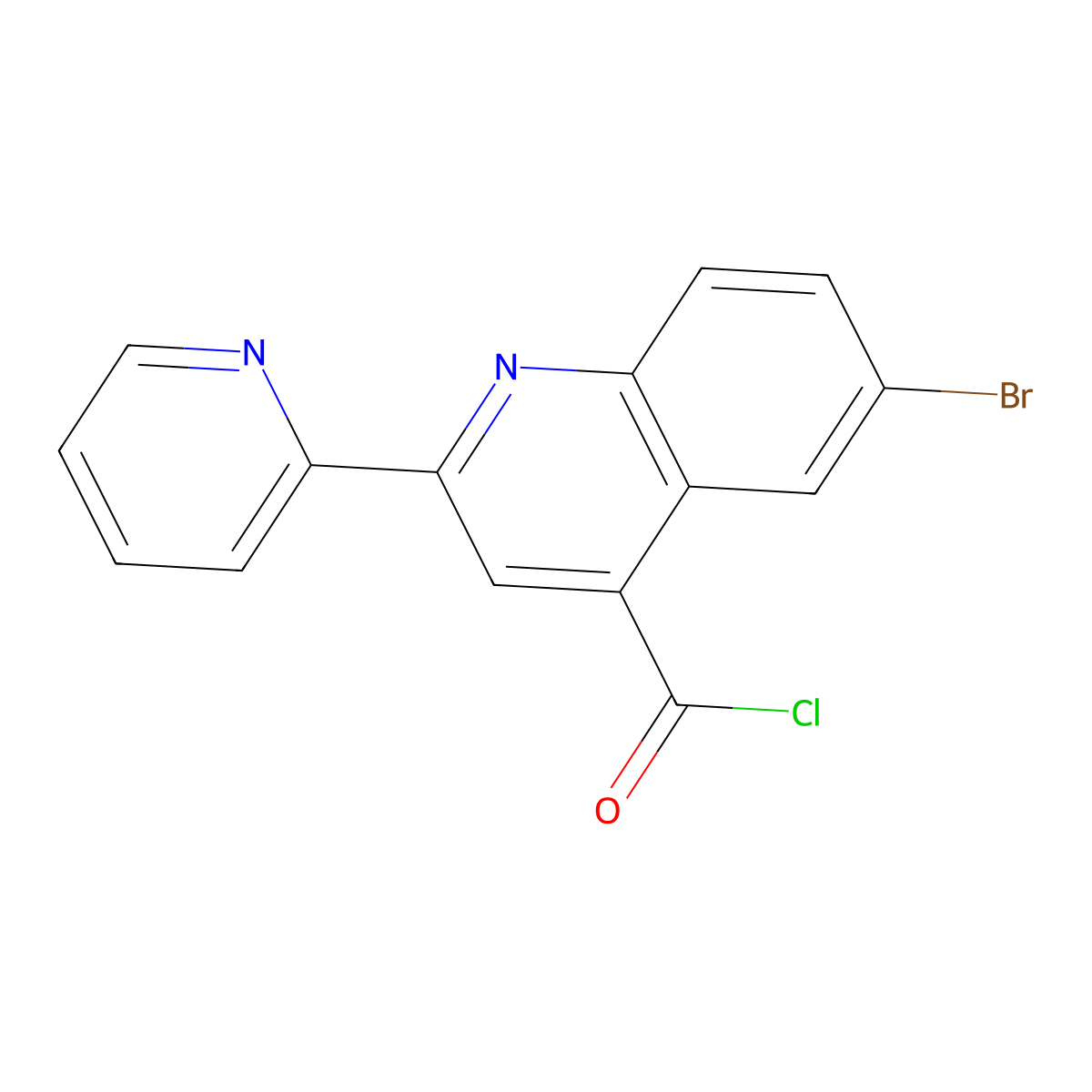 6-Bromo-2-pyridin-2-ylquinoline-4-carbonyl chloride hydrochloride molecular structure, CAS 1203335-92-5