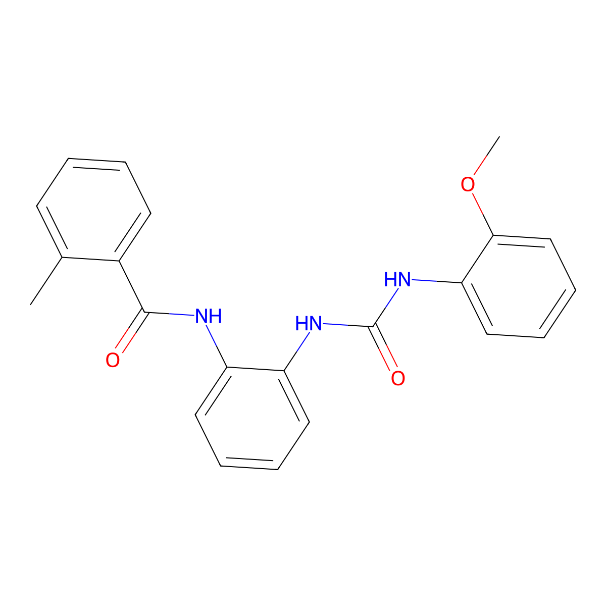 N-(2-(3-(2-methoxyphenyl)ureido)phenyl)-2-methylbenzamide molecular structure, CAS 1203337-59-0