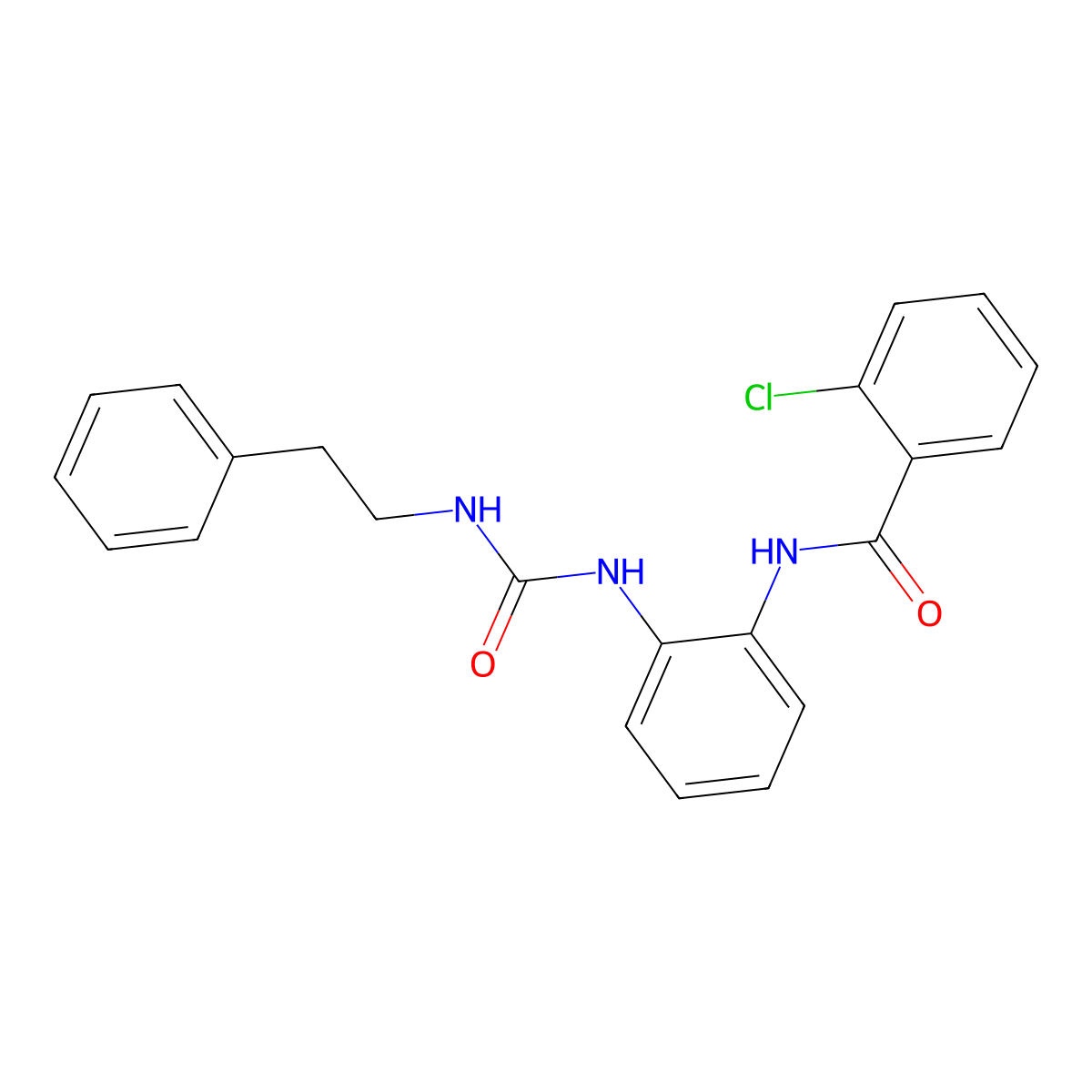 2-chloro-N-(2-(3-phenethylureido)phenyl)benzamide molecular structure, CAS 1203338-83-3