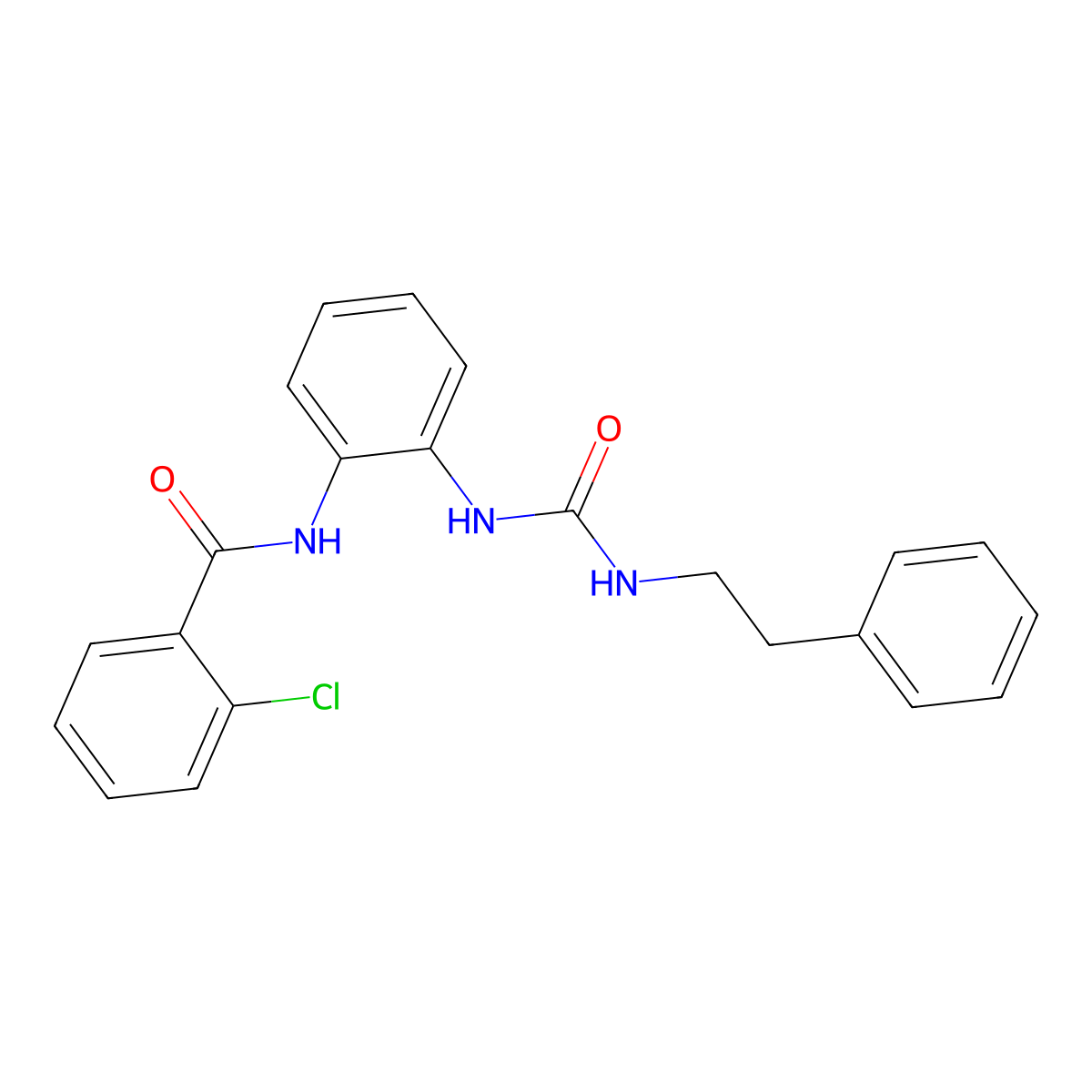2-chloro-N-(2-(3-phenethylureido)phenyl)benzamide molecular structure, CAS 1203338-83-3