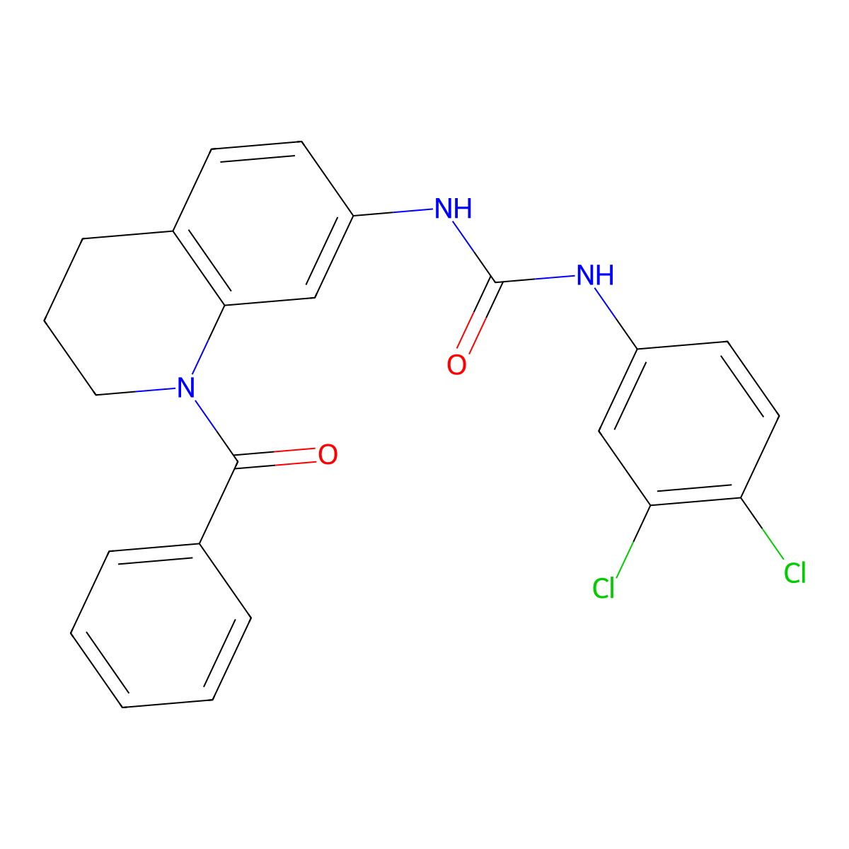 1-(1-Benzoyl-1,2,3,4-tetrahydroquinolin-7-yl)-3-(3,4-dichlorophenyl)urea molecular structure, CAS 1203339-08-5