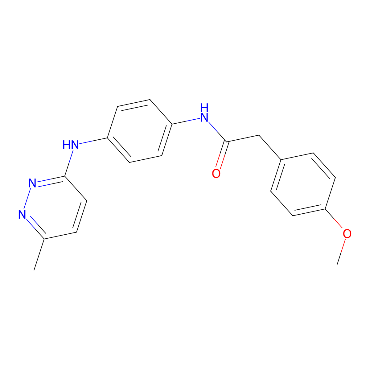 2-(4-methoxyphenyl)-N-(4-((6-methylpyridazin-3-yl)amino)phenyl)acetamide molecular structure, CAS 1203341-26-7