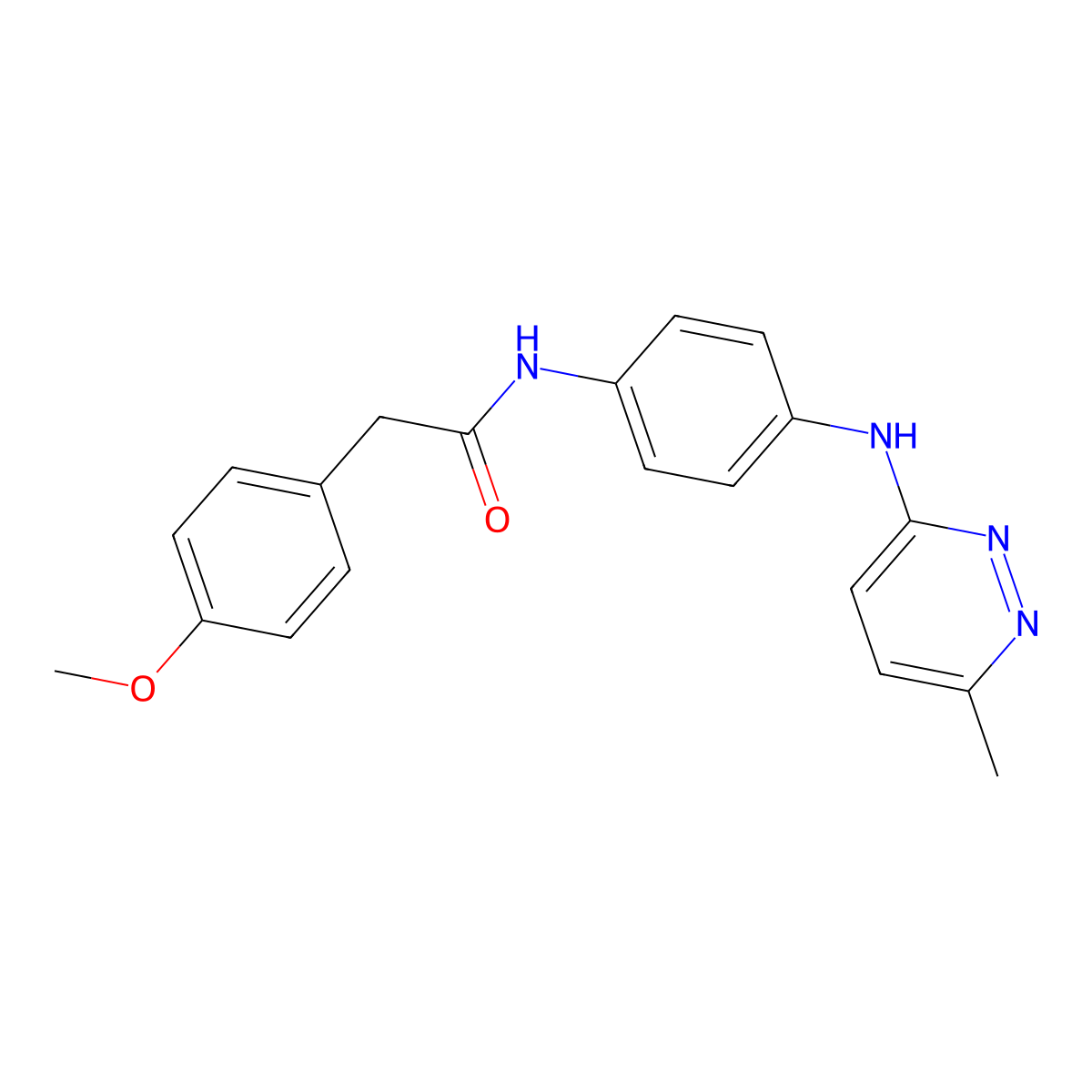 2-(4-methoxyphenyl)-N-(4-((6-methylpyridazin-3-yl)amino)phenyl)acetamide molecular structure, CAS 1203341-26-7