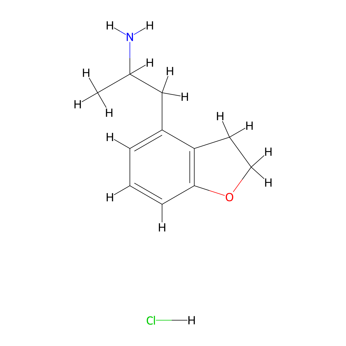 2,3-Dihydro-alpha-methyl-4-benzofuranethanamine Hydrochloride molecular structure, CAS 1203342-42-0