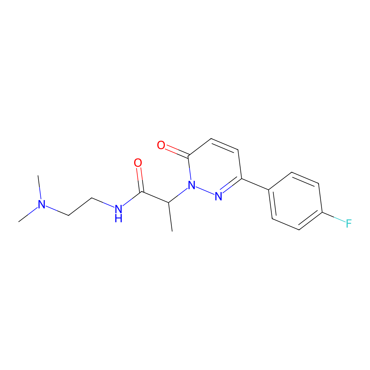 N-(2-(dimethylamino)ethyl)-2-(3-(4-fluorophenyl)-6-oxopyridazin-1(6H)-yl)propanamide molecular structure, CAS 1203344-60-8