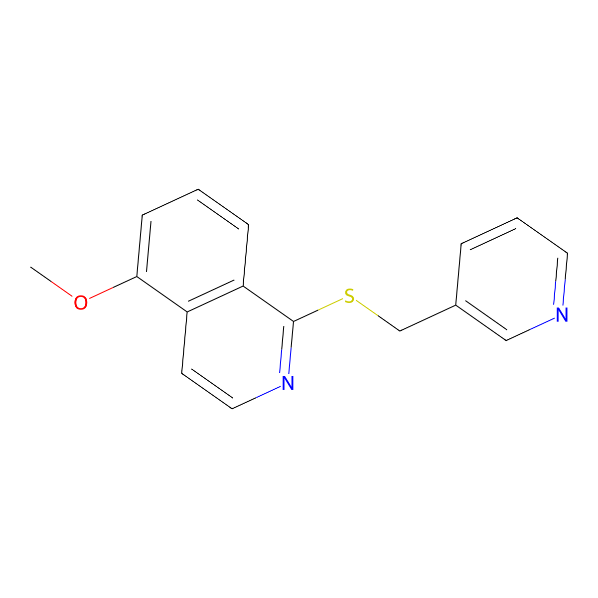 5-Methoxy-1-((pyridin-3-ylmethyl)thio)isoquinoline molecular structure, CAS 1203346-00-2