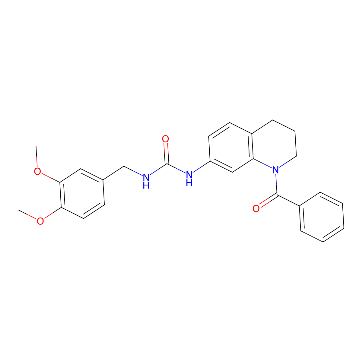 1-(1-Benzoyl-1,2,3,4-tetrahydroquinolin-7-yl)-3-(3,4-dimethoxybenzyl)urea molecular structure, CAS 1203346-17-1