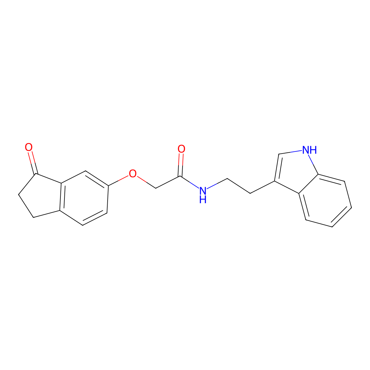 N-[2-(1H-indol-3-yl)ethyl]-2-[(3-oxo-2,3-dihydro-1H-inden-5-yl)oxy]acetamide molecular structure, CAS 1203346-84-2