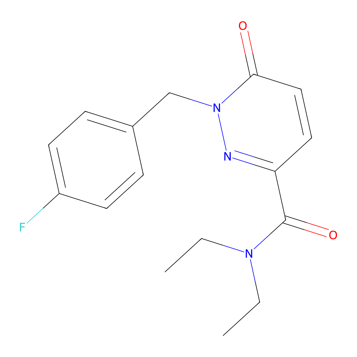 N,N-diethyl-1-(4-fluorobenzyl)-6-oxo-1,6-dihydropyridazine-3-carboxamide molecular structure, CAS 1203347-71-0