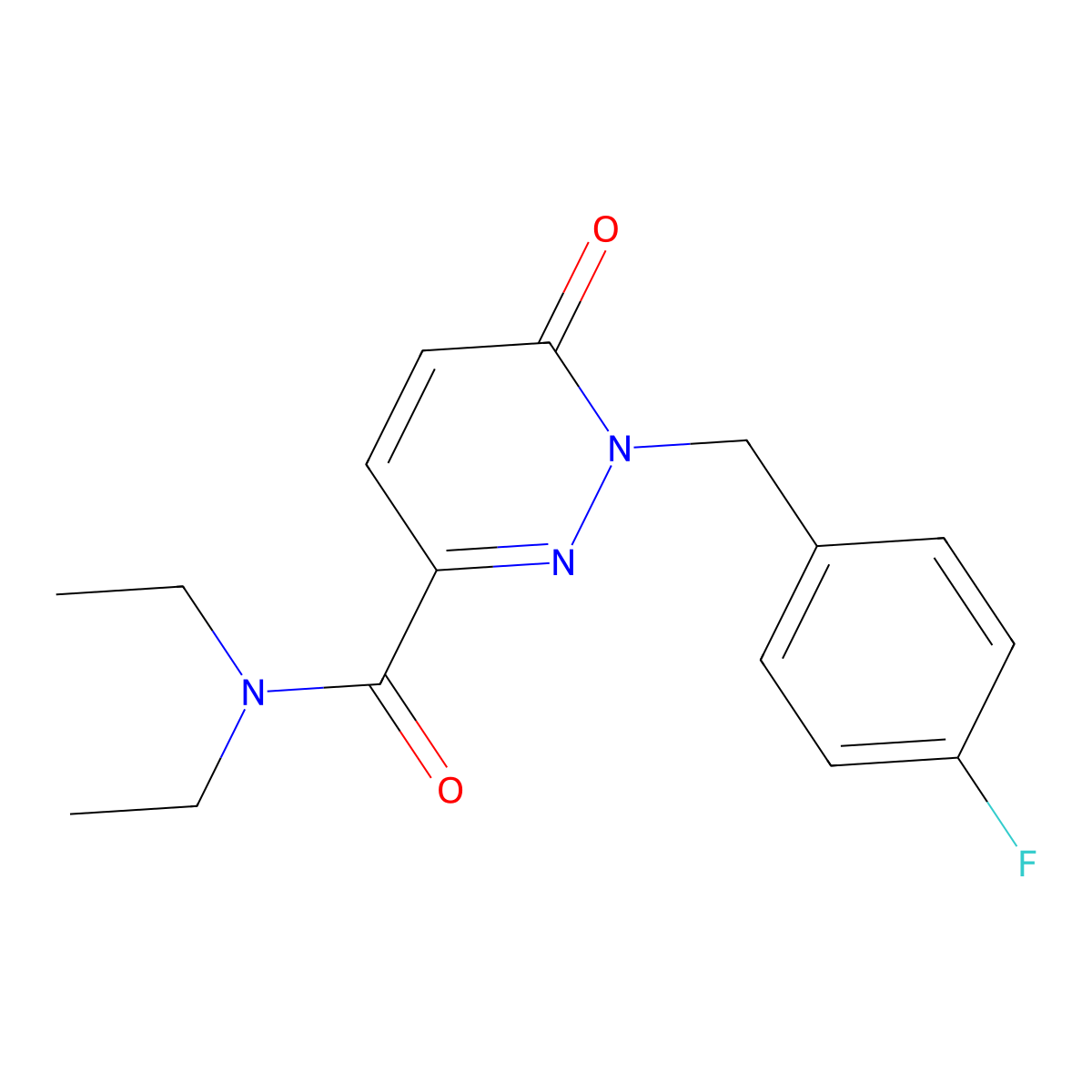 N,N-diethyl-1-(4-fluorobenzyl)-6-oxo-1,6-dihydropyridazine-3-carboxamide molecular structure, CAS 1203347-71-0