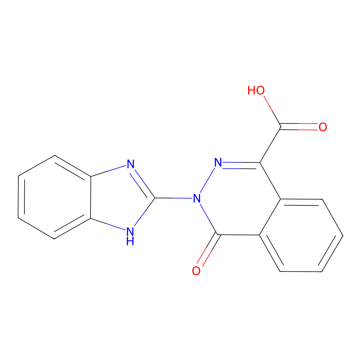 3-(1H-benzo[d]imidazol-2-yl)-4-oxo-3,4-dihydrophthalazine-1-carboxylic acid molecular structure, CAS 1203350-89-3