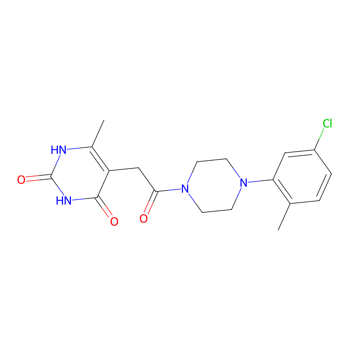 5-(2-(4-(5-chloro-2-methylphenyl)piperazin-1-yl)-2-oxoethyl)-6-methylpyrimidine-2,4(1H,3H)-dione molecular structure, CAS 1203351-23-8