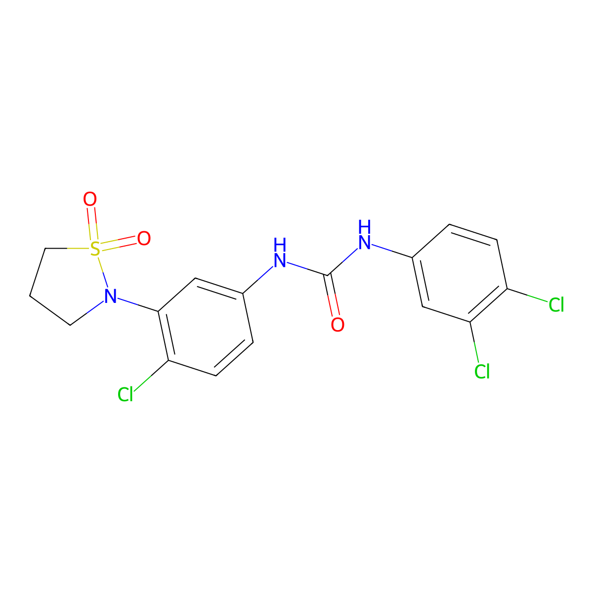1-(4-Chloro-3-(1,1-dioxidoisothiazolidin-2-yl)phenyl)-3-(3,4-dichlorophenyl)urea molecular structure, CAS 1203352-01-5