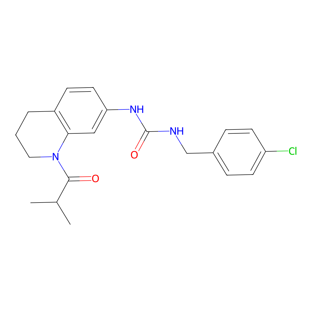 1-(4-Chlorobenzyl)-3-(1-isobutyryl-1,2,3,4-tetrahydroquinolin-7-yl)urea molecular structure, CAS 1203352-37-7