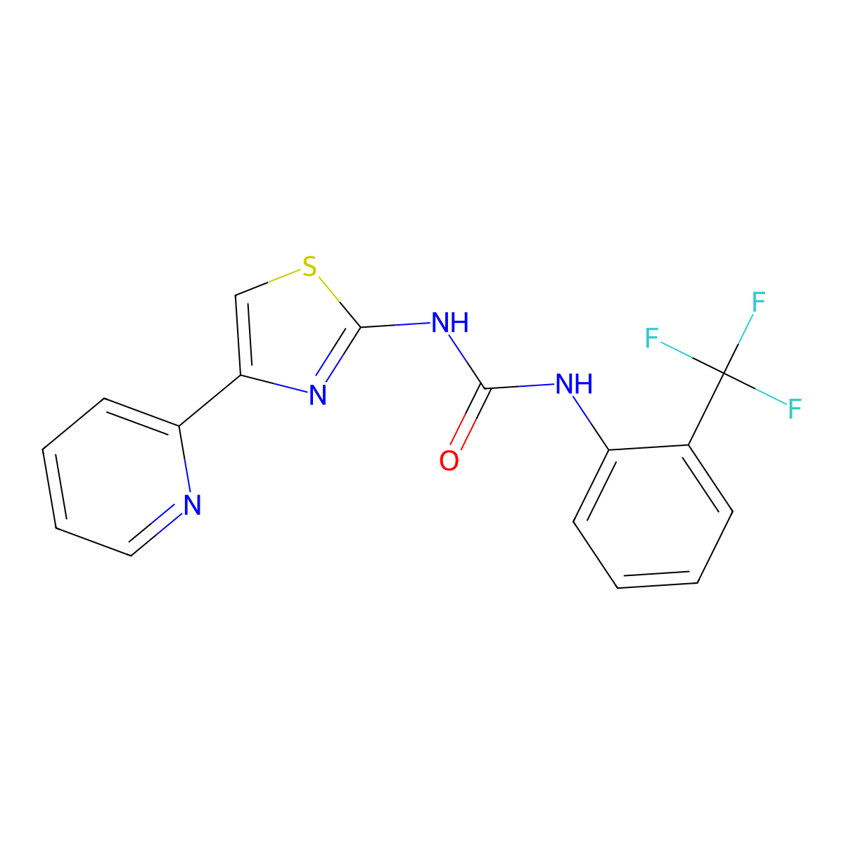 1-(4-(Pyridin-2-yl)thiazol-2-yl)-3-(2-(trifluoromethyl)phenyl)urea molecular structure, CAS 1203355-60-5