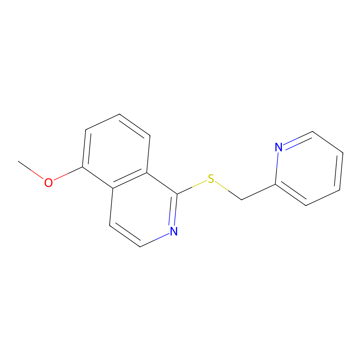 5-Methoxy-1-((pyridin-2-ylmethyl)thio)isoquinoline molecular structure, CAS 1203356-19-7