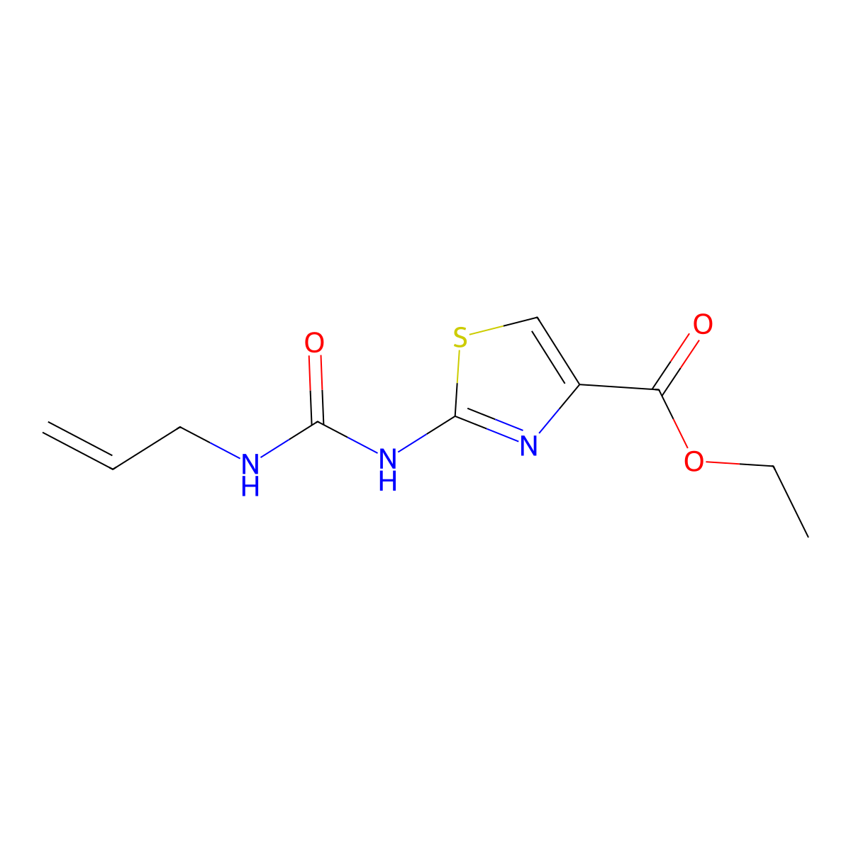 Ethyl 2-(3-allylureido)thiazole-4-carboxylate molecular structure, CAS 1203357-31-6