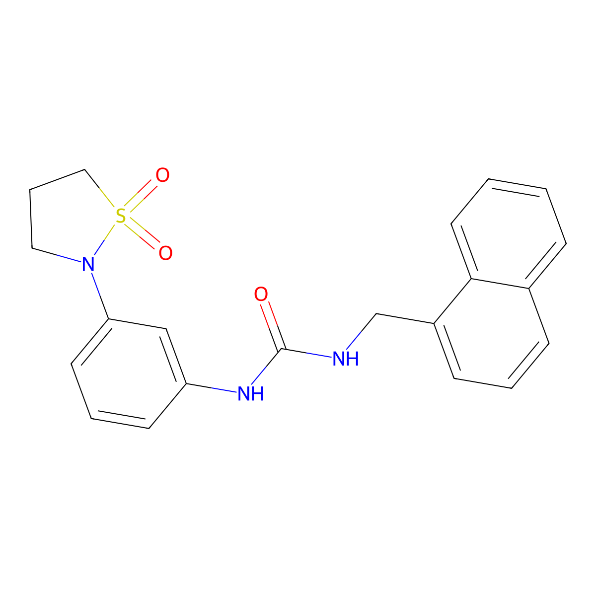 1-(3-(1,1-Dioxidoisothiazolidin-2-yl)phenyl)-3-(naphthalen-1-ylmethyl)urea molecular structure, CAS 1203357-53-2