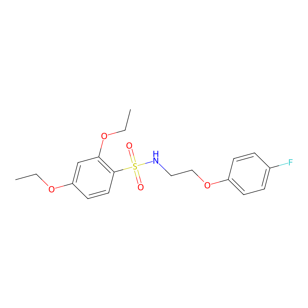 2,4-diethoxy-N-(2-(4-fluorophenoxy)ethyl)benzenesulfonamide molecular structure, CAS 1203358-67-1
