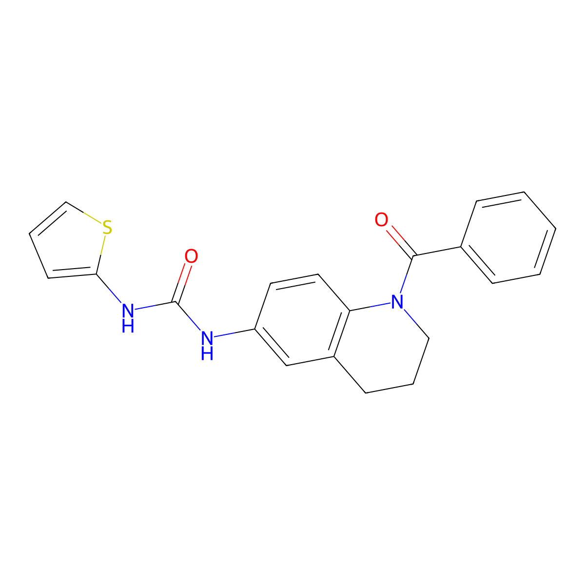 1-(1-Benzoyl-1,2,3,4-tetrahydroquinolin-6-yl)-3-(thiophen-2-yl)urea molecular structure, CAS 1203359-17-4