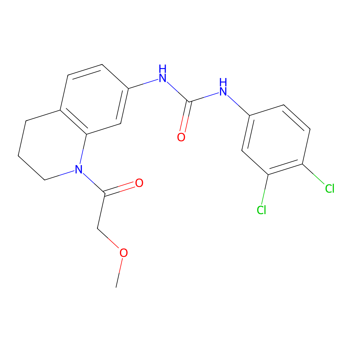 1-(3,4-Dichlorophenyl)-3-[1-(2-methoxyacetyl)-1,2,3,4-tetrahydroquinolin-7-yl]urea molecular structure, CAS 1203361-79-8