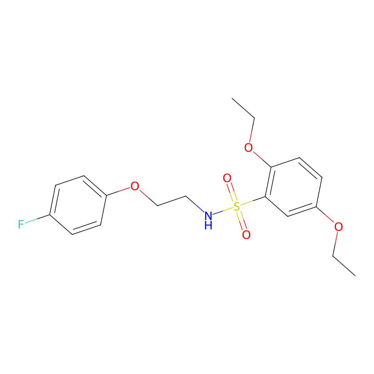 2,5-diethoxy-N-(2-(4-fluorophenoxy)ethyl)benzenesulfonamide molecular structure, CAS 1203361-92-5