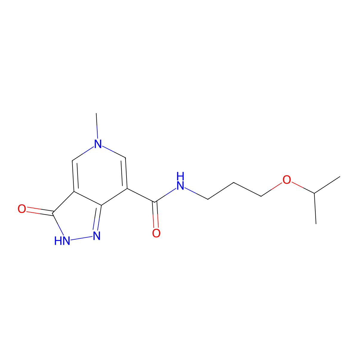 N-(3-isopropoxypropyl)-5-methyl-3-oxo-3,5-dihydro-2H-pyrazolo[4,3-c]pyridine-7-carboxamide molecular structure, CAS 1203364-79-7