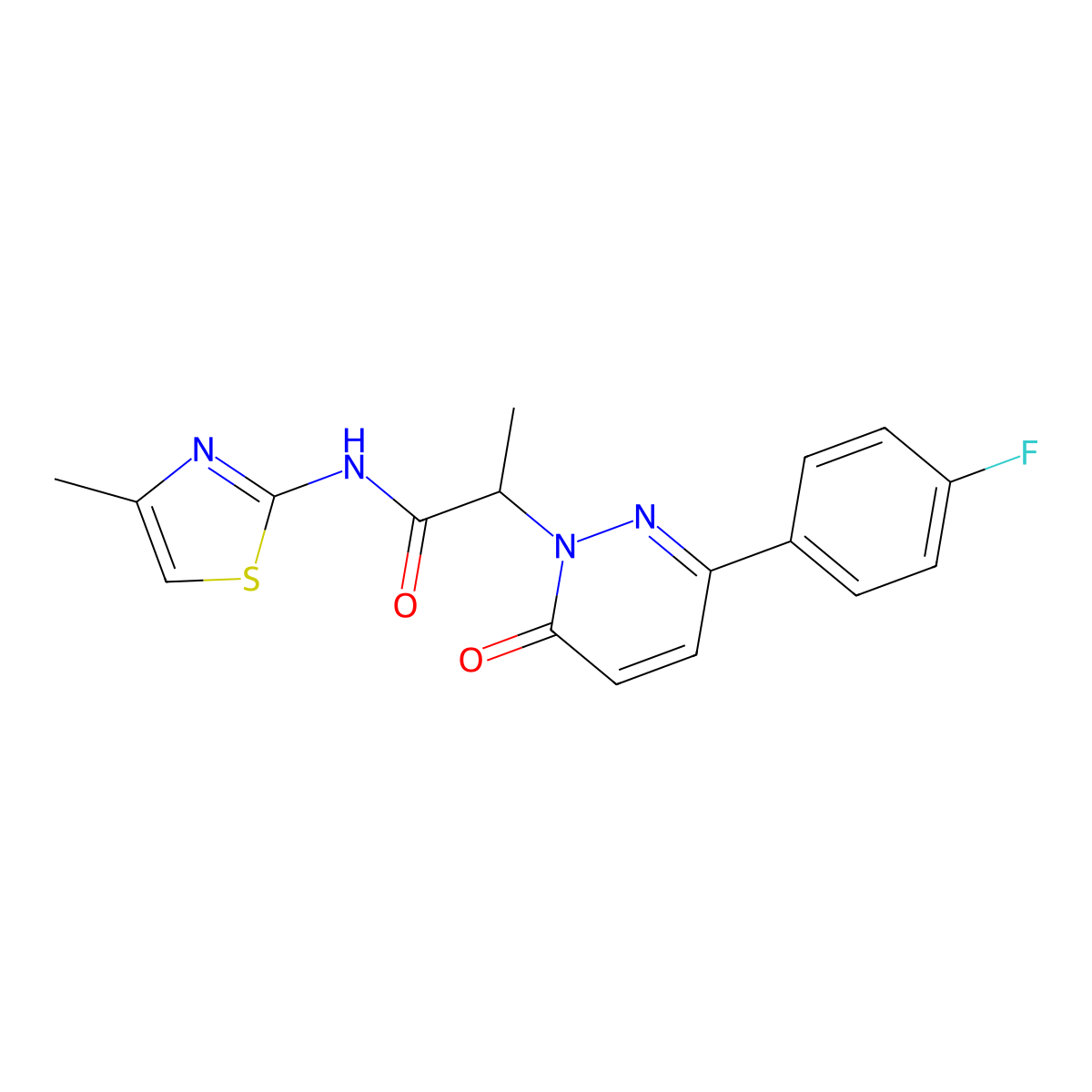 2-(3-(4-fluorophenyl)-6-oxopyridazin-1(6H)-yl)-N-(4-methylthiazol-2-yl)propanamide molecular structure, CAS 1203365-57-4