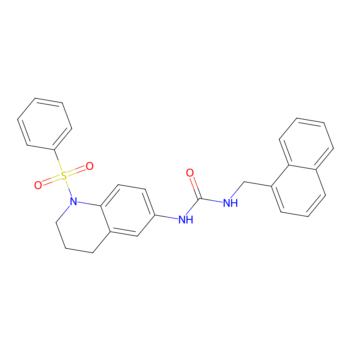 1-(Naphthalen-1-ylmethyl)-3-(1-(phenylsulfonyl)-1,2,3,4-tetrahydroquinolin-6-yl)urea molecular structure, CAS 1203366-86-2