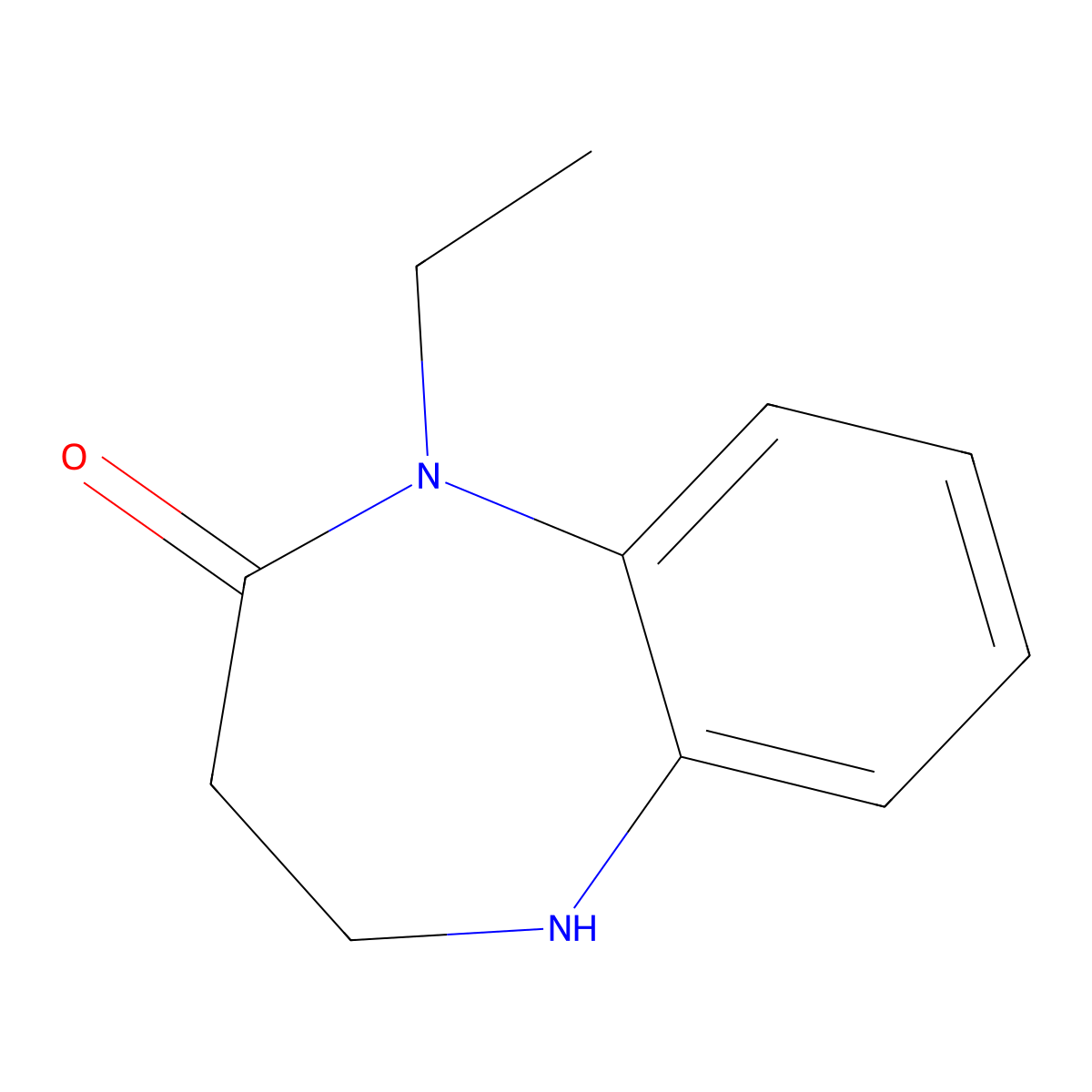 2H-1,5-Benzodiazepin-2-one, 1,3,4,5-tetrahydro-1-ethyl- molecular structure, CAS 120337-33-9