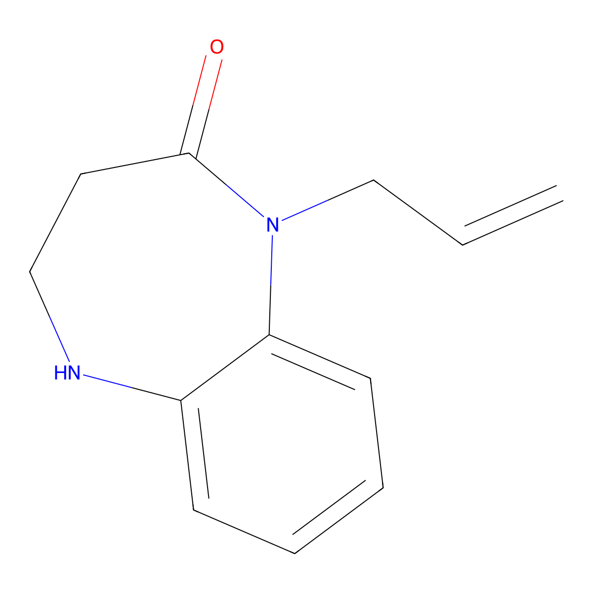 2H-1,5-Benzodiazepin-2-one, 1,3,4,5-tetrahydro-1-(2-propenyl)- molecular structure, CAS 120337-34-0